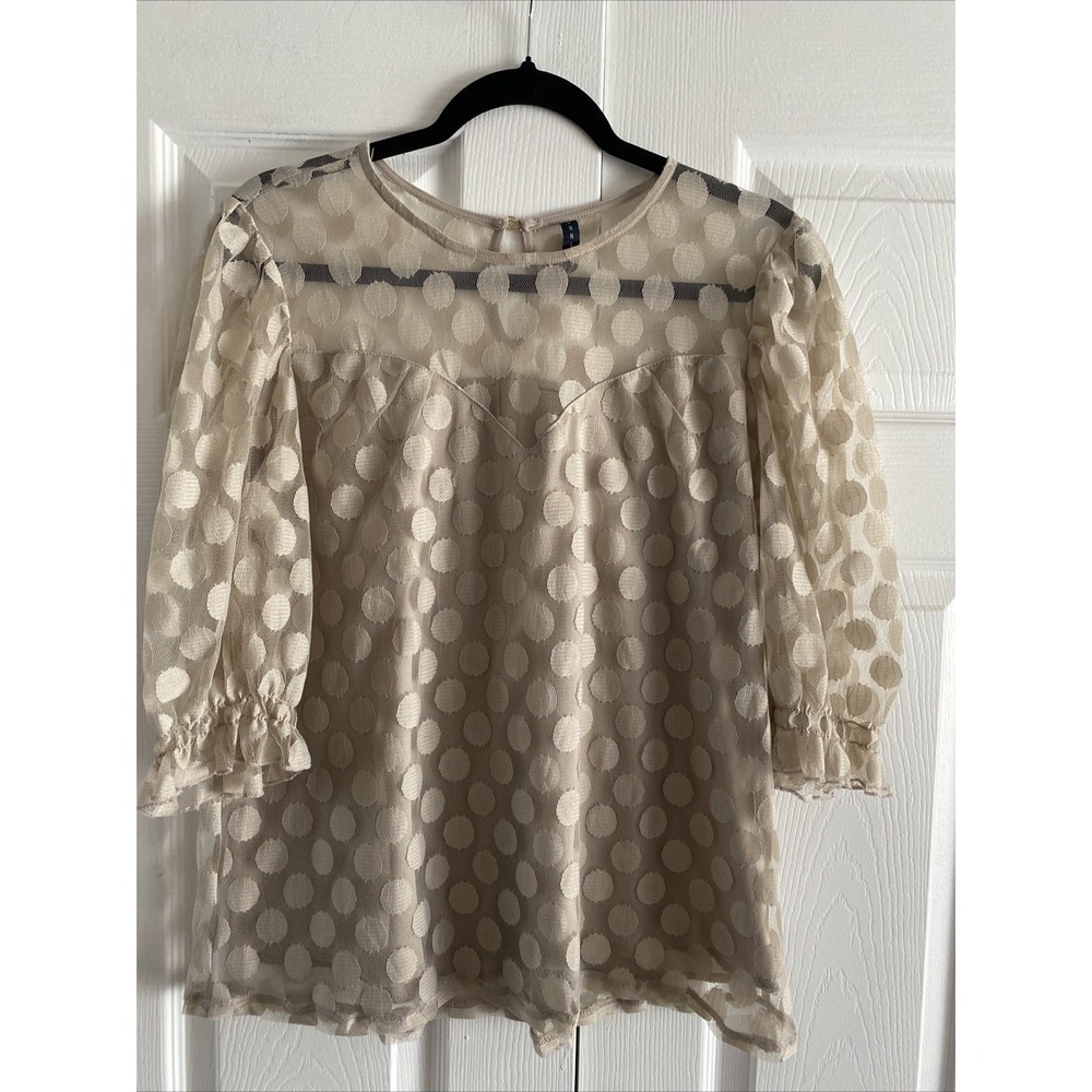 Luna Rae Womens Large Ivory Lace Overlay Top Coquette Feminine Lace Edwardian